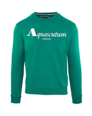 Aquascutum Bold London Logo Green Sweatshirt