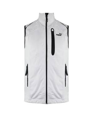 Puma Zip Up Graphic Logo Mouwloos Lichtgrijs Heren Polyester Vest 506813 GREY