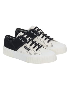 Superga Dames/Dames Kleurblok Trainers (Zwart/Blauw/Oranje)