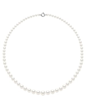 Ketting Rij Prinses vallend - Echte Cultuur Zoetwater Parels Rond van 12 tot 6 mm