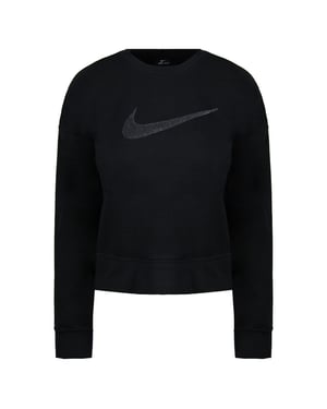 Nike Dri-Fit Oversized Long Sleeve Crew Neck Black Womens Sweatshirt CU5507 010