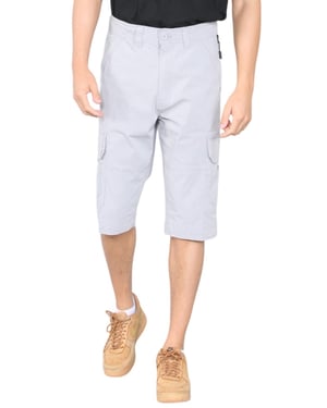 Mens Cargo Multi-Pocket Quick Dry Shorts in Grey