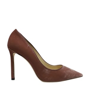 Jimmy Choo Romy 100 Pumps in Roze Velvet