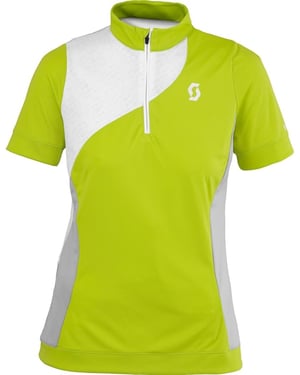 Scott Bikewear Womens Sky Top Shirt Sleeve T Shirt Zip Neck Green
