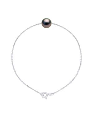 Bracelet Real Cultured Tahiti Pearl PASSING THROUGH Round 8-9 mm