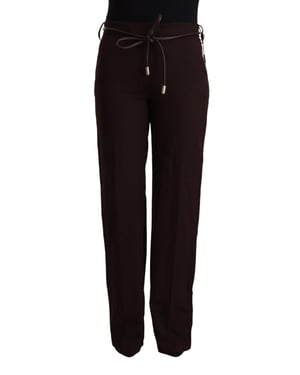 Patrizia Pepe Vrouwen Zwarte Hoge Taille Rechte Formele Broek