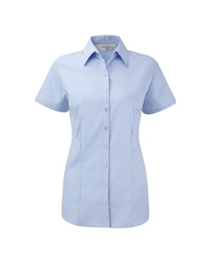 Russell Dames/dames Visgraat Werkshirt met korte mouwen (Lichtblauw)