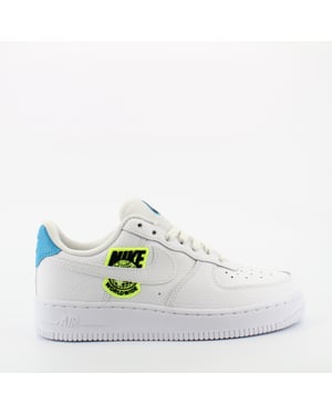 Nike Air Force 1 07 White Leather Womens Lace Up Trainers CT1414 101