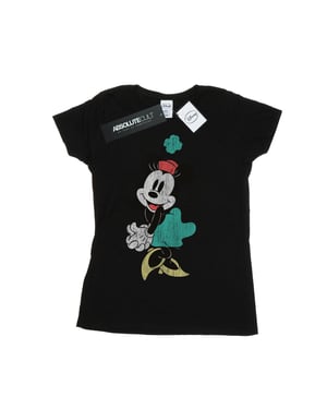 Disney Dames/Dames Minnie Mouse Shamrock Hat Katoenen T-Shirt (Zwart)
