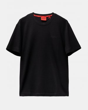 HUGO Austin Herr Waffle-Struktur Pyjamas T-shirt med Broderad Logotyp