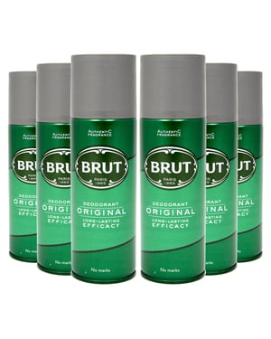 Brut Original Men's Deodorant Body Spray with Distinctive Fragrance 200ml, 6pk