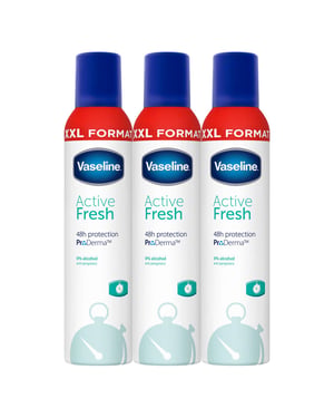 Vaseline ProDerma Anti Perspirant Deodorant For Women, Active Fresh, 3 Pk, 250ml