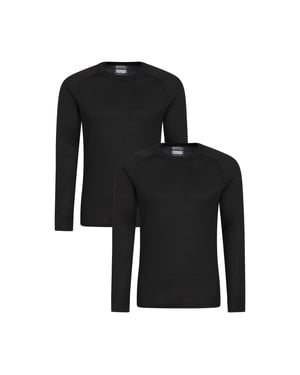 Mountain Warehouse Heren Talus Base Layer Top (Set van 2) (Zwart)