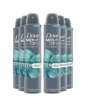 Dove Men+Care Advanced AntiPerspirant Deodorant Spray Eucalyptus + Mint, 6x200ml