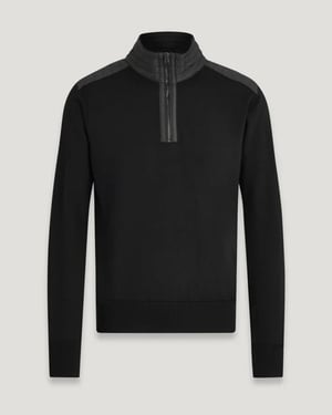 Belstaff Kilmington Mens Merino Wool Quarter Zip Jumper