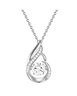 Necklace with pendant sterling silver zirconia white Rafaela Donata
