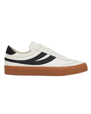 Superga Unisex 4834 Club S Swallow Contrast Detail Vegan Leather Trainers voor volwassenen (Wit/Zwart/Gum)
