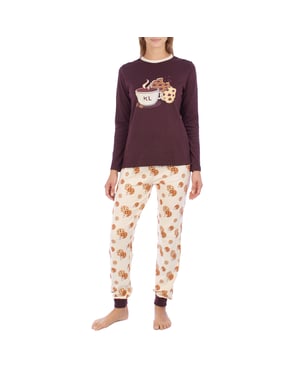 KLP1 långärmad vinterpyjamas för kvinnor