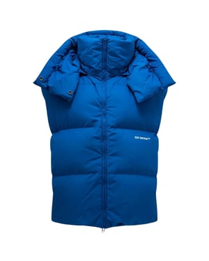 Off-White Bouce Hooded Gilet Peacock Blue Down Jacket