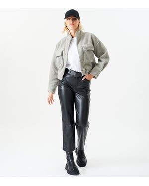 Boucle Wool Elasticated Waist Cropped Jacket
