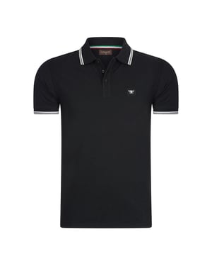 Cappuccino Italia Polo SS Polo Applique Pique Svart