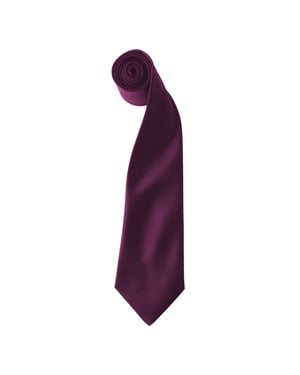 Premier Kleuren Heren Satin Clip Tie (Pakket van 2) (Aubergine)