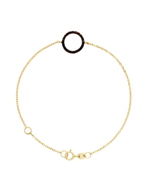 Zwarte cirkel Bracelet Black Diamonds 0,20 Cts Yellow Gold