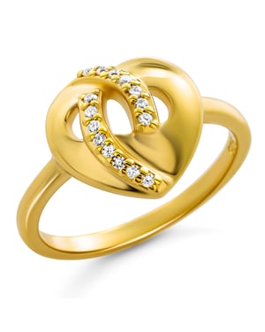 Orphelia 'Amore' Dames 925 Sterling Zilveren Ring - Goud ZR-7577/G