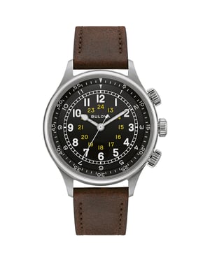 Bulova A-15 Pilot Men's Brown Watch 96A245
