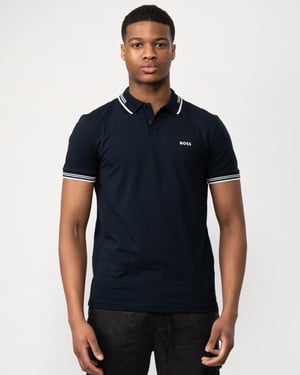 BOSS Green Paul Mens Short Sleeve Polo Shirt With Contrast Tipping NOS