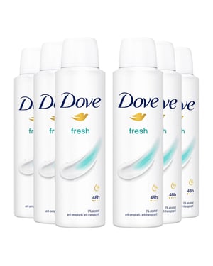 Dove Fresh Anti-Perspirant with 48H Sweat Protection Deo for Women 150ml, 6 Pack