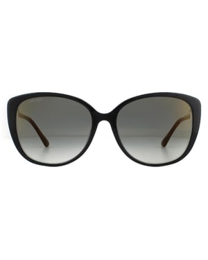 Jimmy Choo Zonnebril Aly/F/S AE2 FQ Zwart Goud Glitter Grijs Verloop Mirror