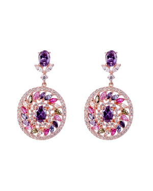 Orphelia 'Enya' Dames 925 Sterling Zilveren Oorbellen - Roze ZO-7428/RG