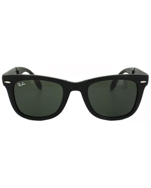 Ray-Ban Sunglasses Folding Wayfarer 4105 Matt Black Green 601S