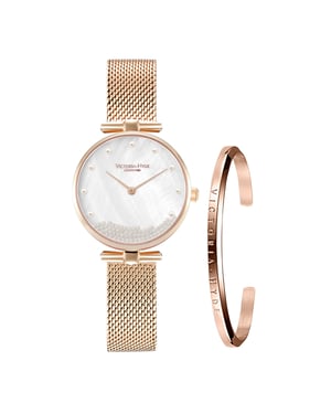VICTORIA HYDE Watch Gift Set Pearl white/rosegold