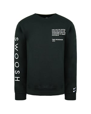 Nike Swoosh Lange Mouw Crew Hals Zwart Heren Truien CU4035 010