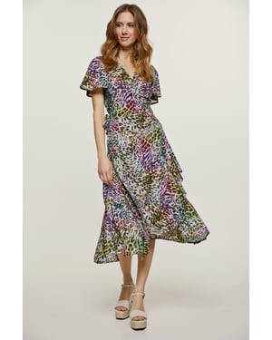 Wikkeljurk met roffeldetails en dierenprint