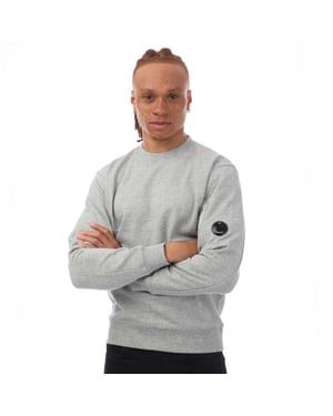 Men's C.P. Company Diagonal Raised Fleece Sweatshirt in Grey