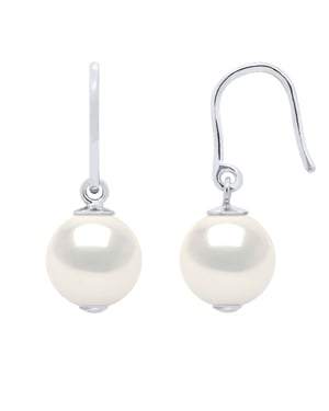Oorbellen Hooks zoetwaterparels Rond 8-9 mm White 925