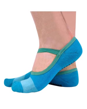 2 Pairs Ladies Non Slip Grip Invisible Pilates Yoga Socks with Straps