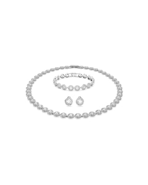 Swarovski 'Angelic' Women's Base Metal Set: Bracelet + Necklace - Silver 5367853