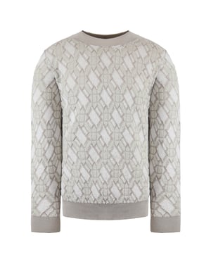 Emporio Armani Patterned Mens Beige Sweater