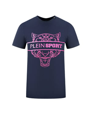 Plein Sport Tigerhead Bold Logo Navy Blue T-Shirt