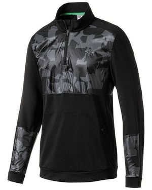 Puma Golf WarmCell Union Pullover 1/4 Zip Up Camo Mens Track Top 577912 02