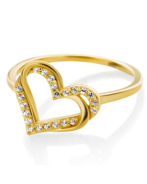 Orphelia 'Cecilia' Dames 925 Sterling Zilveren Ring - Goud ZR-7584/G
