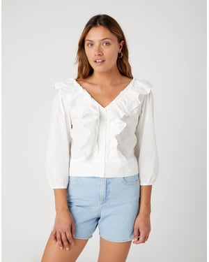 Wrangler Western frill blouse worn