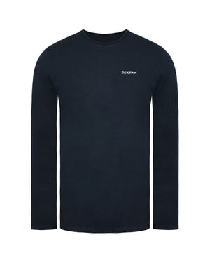BoxRaw Text Logo Mens Charcoal Top