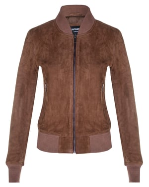Womens Classic MA-1 Suede Bomber Jacket-Newbury