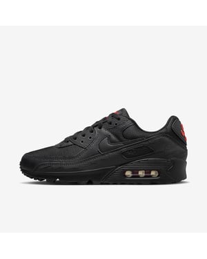 Nike Air Max 90 Men’s Trainers in Black/Black/Light Crimson