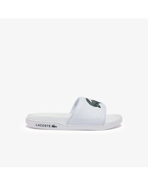Women's Lacoste Croco Dualsite Sliders in White